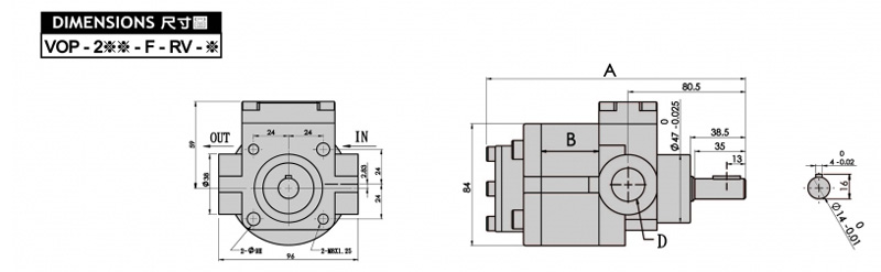 Heavy Oil Lubrication Pumps VOP Dimensions